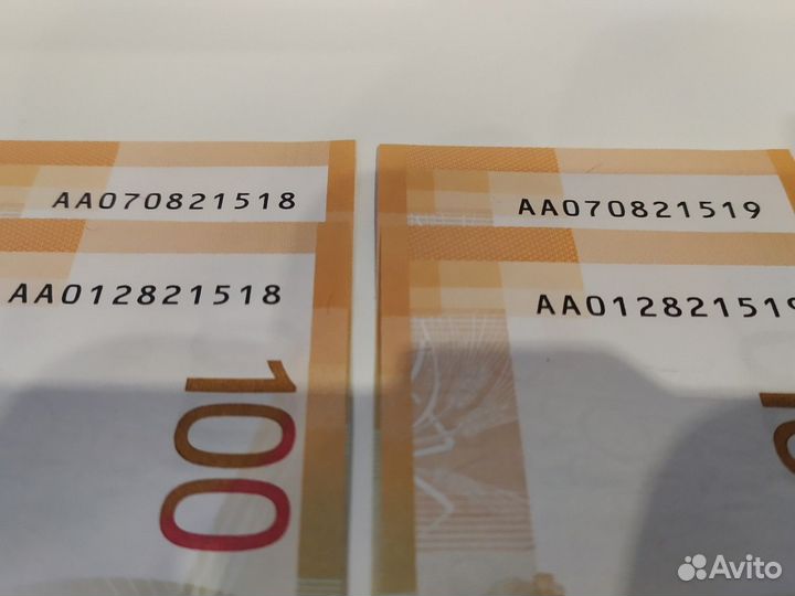 Банкнота 100 р Ржев 2022 год (пара)