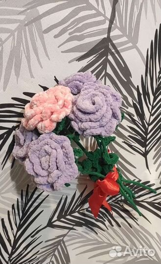 Цветы. вязаны букет