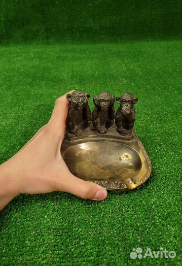 Пепельница винтажная Три обезьяны СССР 