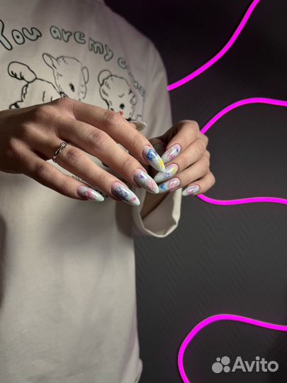Маникюр наращивание ногтей