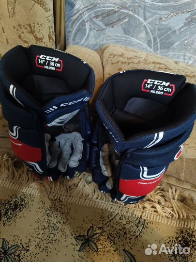 Краги хоккейные CCM qlt 290 размер 14, предтоп