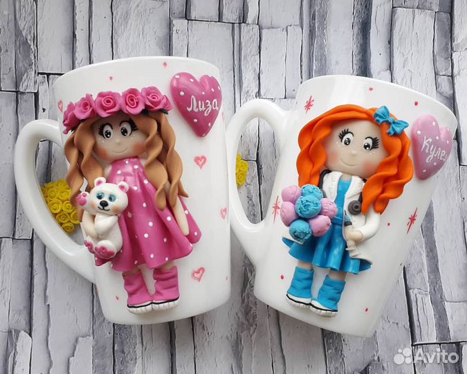 Кружки и ложки из полимерной глины