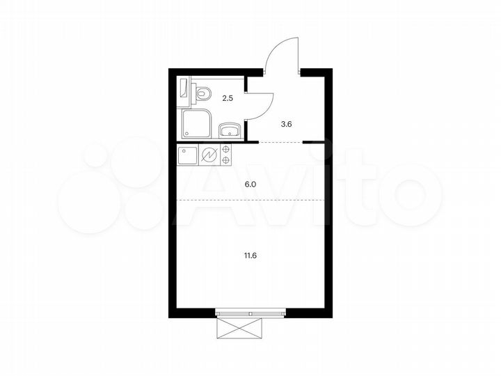 Квартира-студия, 23,7 м², 15/33 эт.