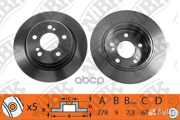 RN1035 Диск тормозной mercedes W202/W203/W124/W