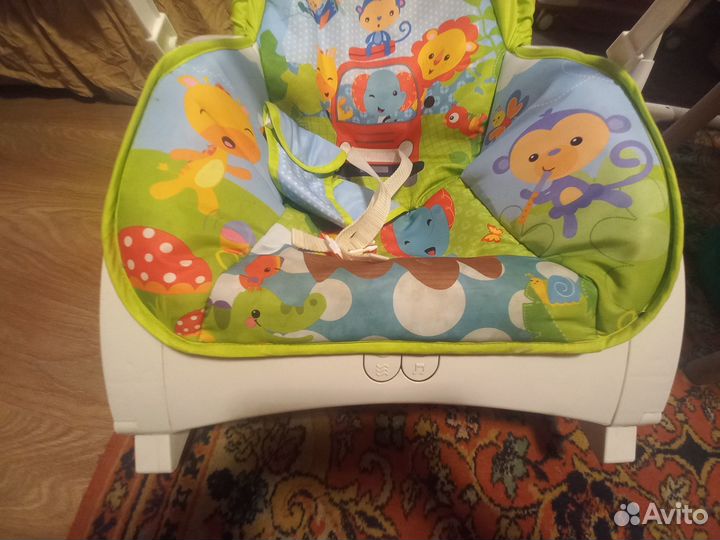 Переносной шезлонг качалка с музыкой и вибрацией