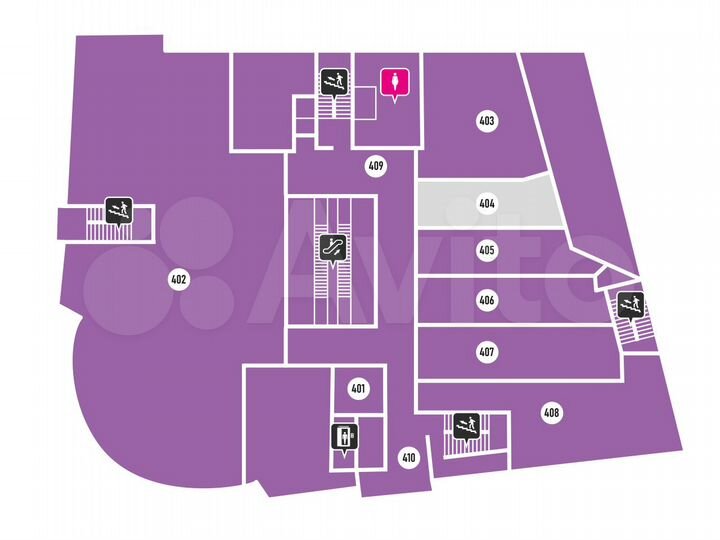 Торговая площадь 57.3 м² в ТЦ 