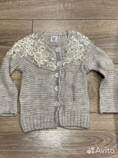 Кардиган с шерстью для девочки, размер 92-98 см