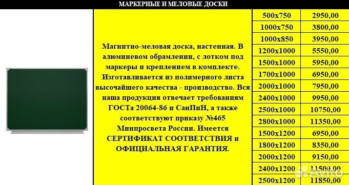 Маркерная Меловая Доска Штендер