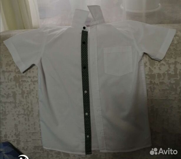 Рубашка школьная белая на 10-12лет рост 152