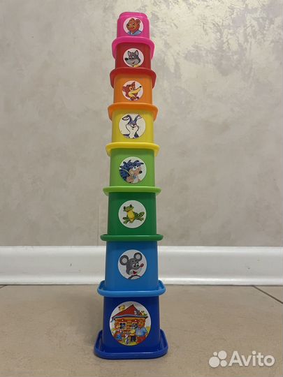 Развивающая игрушка Стаканчики-пирамидка Теремок
