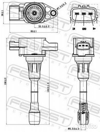 Febest 02640-008 Катушка зажигания