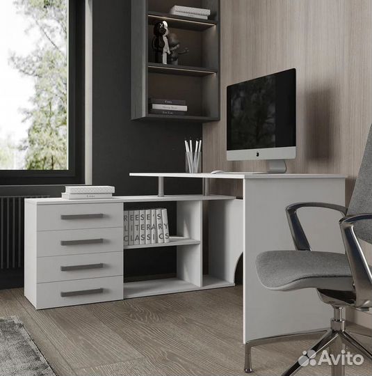 Стол компьютерный Алькор в цвете Бетон