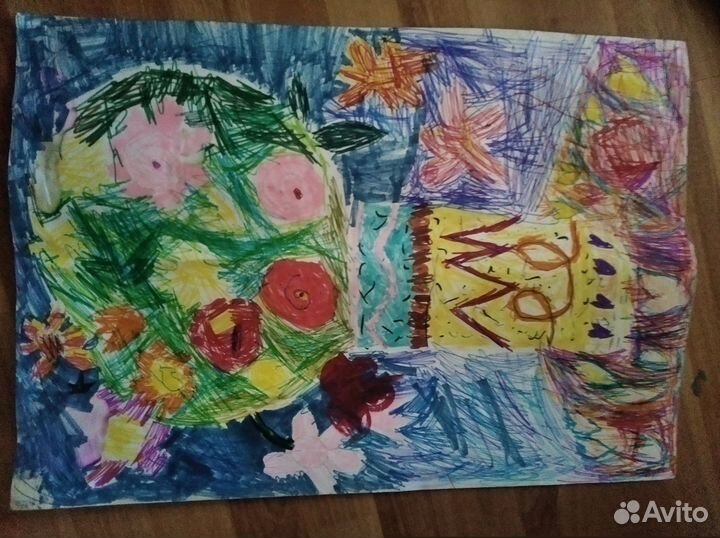 Рисунок начинающего художника - букет цветов