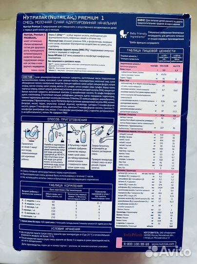 Молочная смесь Nutrilak Premium 1, с рождения
