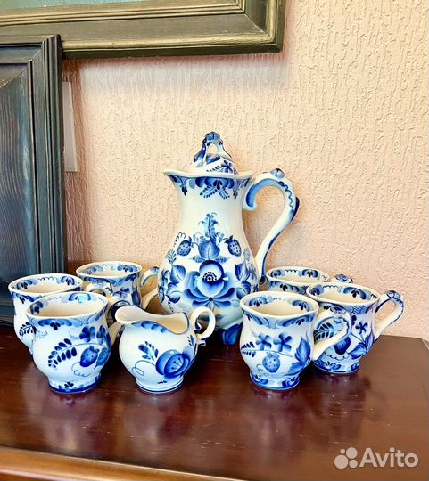 Сервиз чайный Гжель оригинал. новый