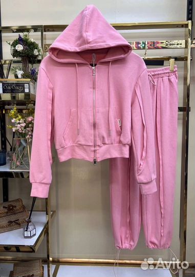 Спортивный женский костюм зип-худи и джогеры