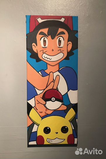 Интерьерная картина. Картина пикачу. Аниме