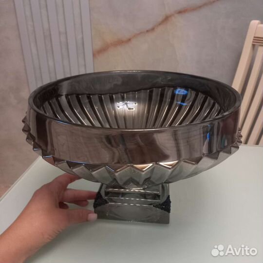 Хрустальная ваза для фруктов большого размера