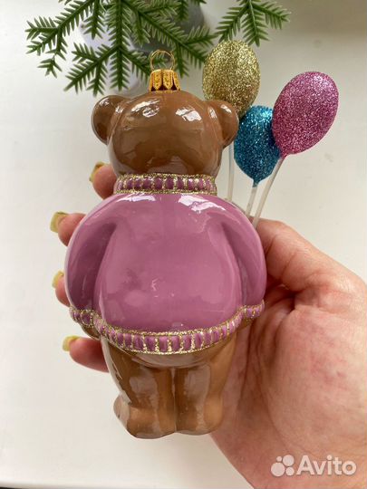 Елочная игрушка Мишка с шариками