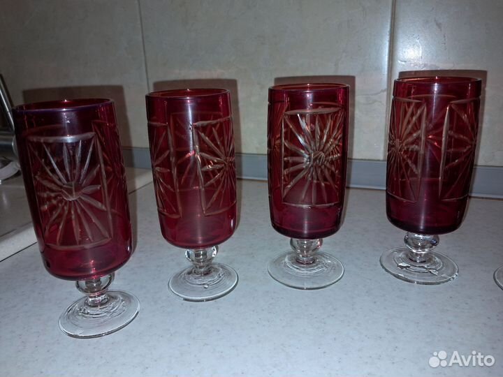 Фужеры хрустальные СССР Красный май