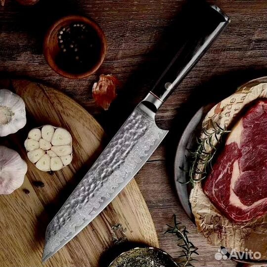 Кизлярский кухонный шеф нож. Дамаск