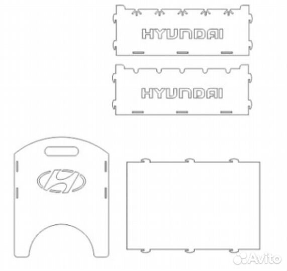 Мангал разборный 2мм Логотип.Надпись