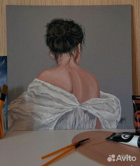 Картина девушка со спины