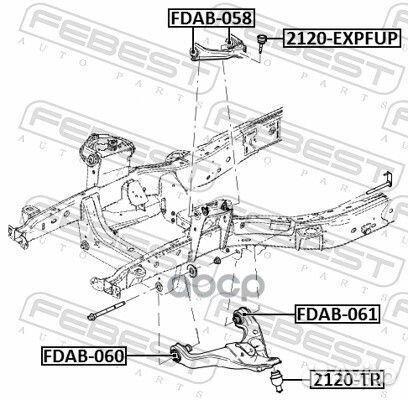 Сайлентблок задний переднего рычага fdab-061 Fe