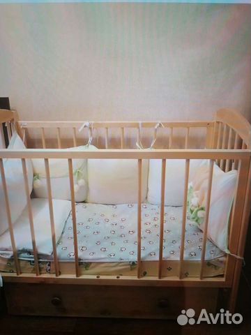 Детская кроватка Ксюша + матрас +наматрасник+ борт