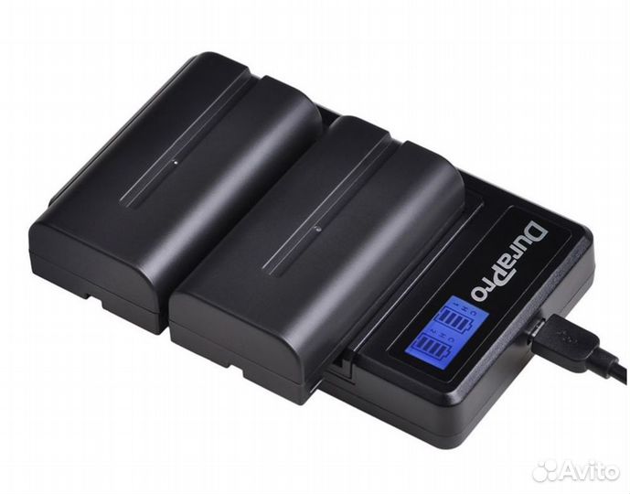 Комплект 2 аккумулятора + зарядное NP-F550 на 2600