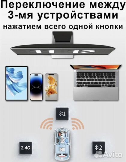 Fmouse m133 Прозрачная, беспроводная мышь