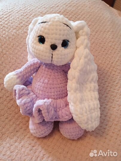 Зайка,вязаные игрушки, ручная работа