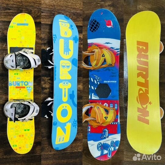 Детские сноуборды с креплениями 80-117