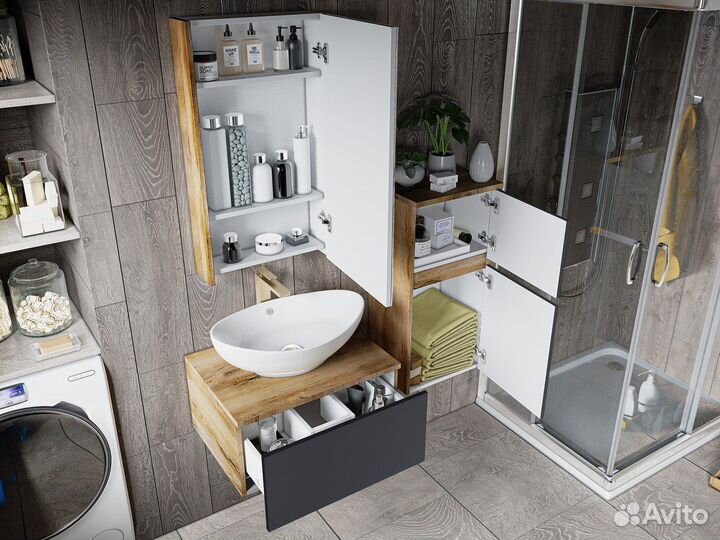 Тумба с раковиной Misty Ива П-Ива-01090-481Я