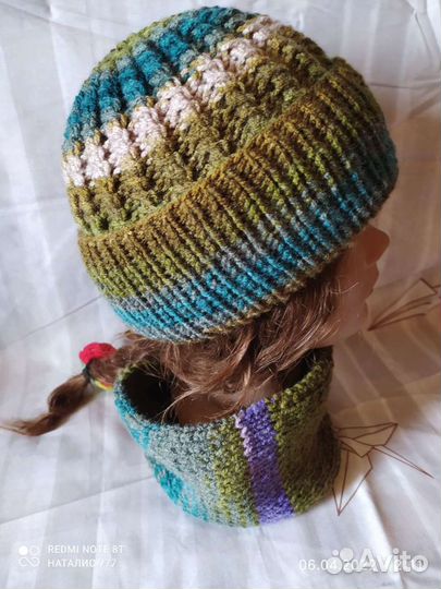 Комплект шапка и снуд