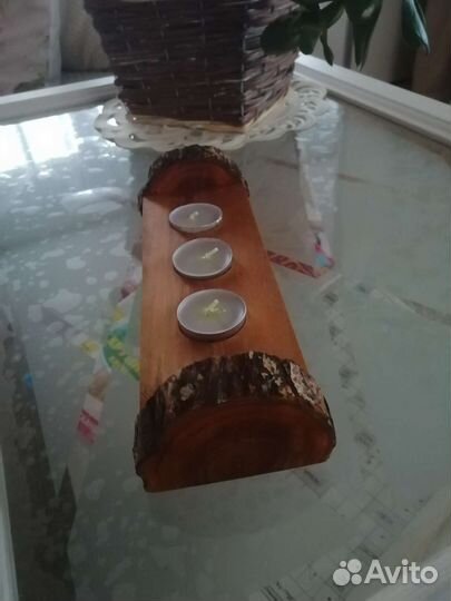 Подсвечник деревянный декоративный