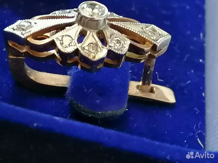 Золотой набор серьги и кольцо