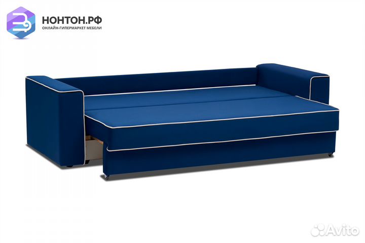 Диван еврокнижка Берген 3-х местный темно-синий