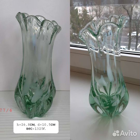 Вазы из гутного стекла
