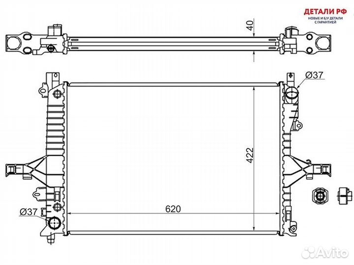 Радиатор Volvo S60 00-10 / S80 98-06 / V70 00-07 / XC70 00-07 SAT sgvl0003