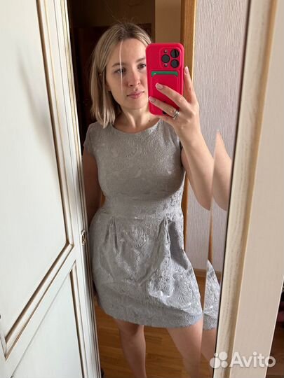 Платье mohito серый металлик