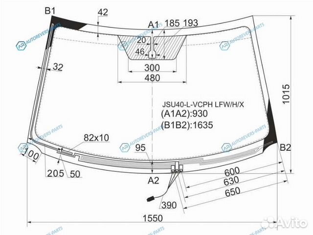 JSU40-L-vcph lfwhx Стекло лобовое с обогревом щето