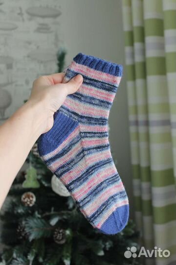 Носки женские тёплые шерстяные ручной вязки