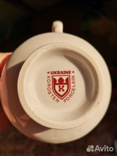 Фарфоровый белый чайный сервиз Коростень