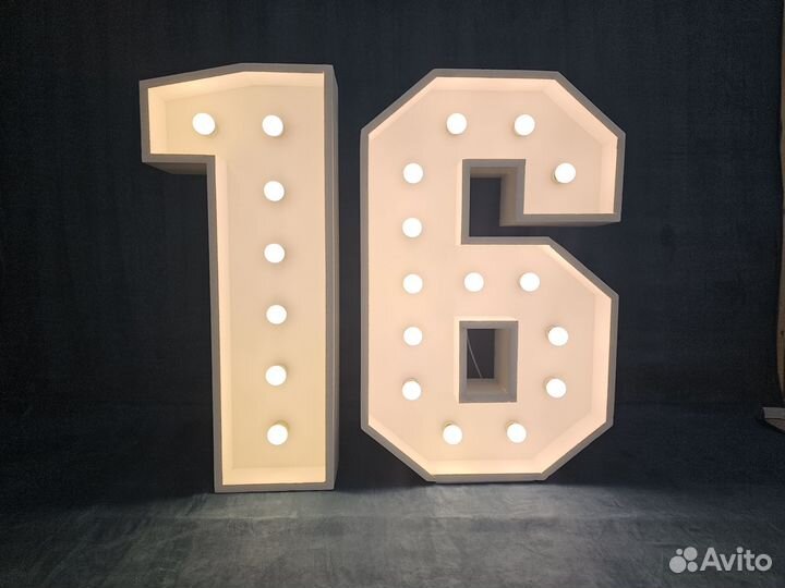 Цифры с лампочками на день рождения в аренду