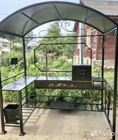 Мангал с крышей и печкой от производителя