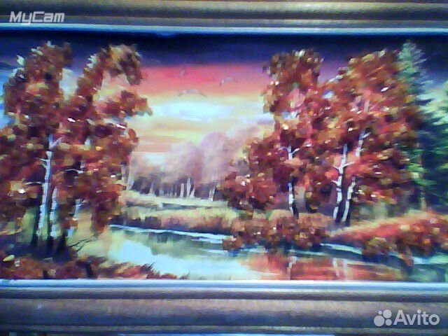 Картина Кот, Пейзаж Осень. Колокольчики и т.д