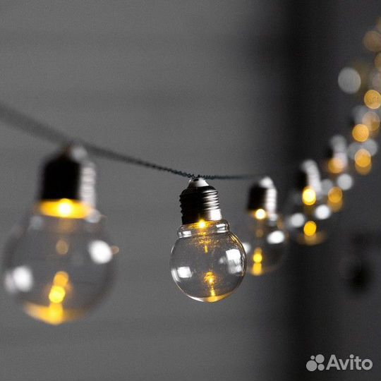 Гирлянда шарики на солнечной батарее, 10 ламп