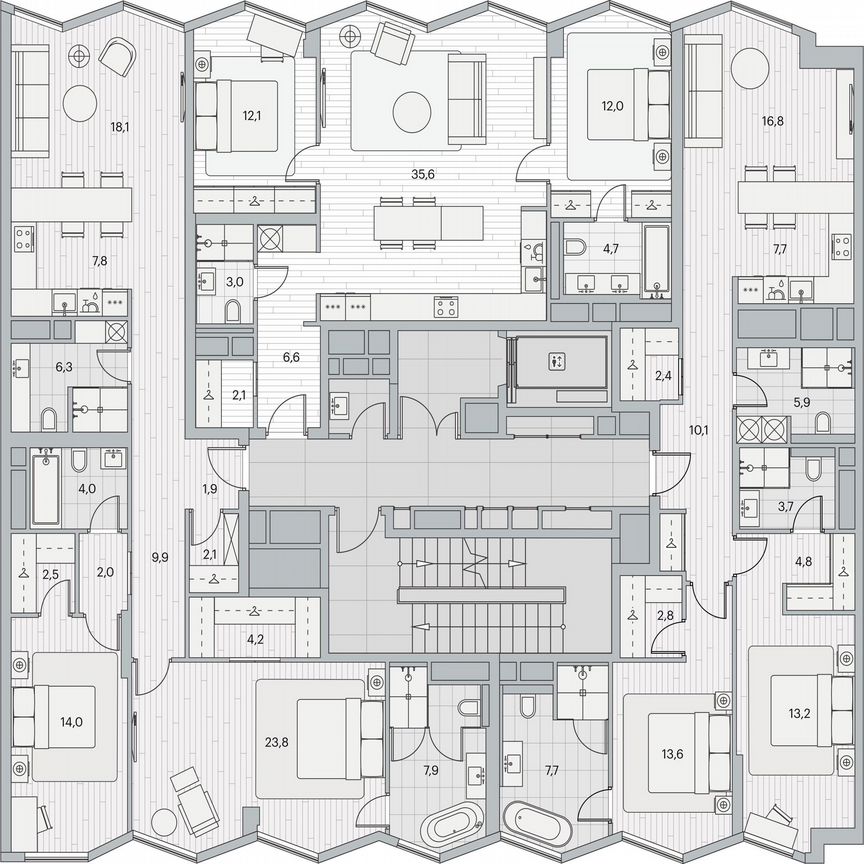 2-к. квартира, 91,4 м², 2/11 эт.