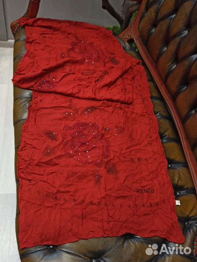 Палантин kenzo хлопок/шелк италия новый